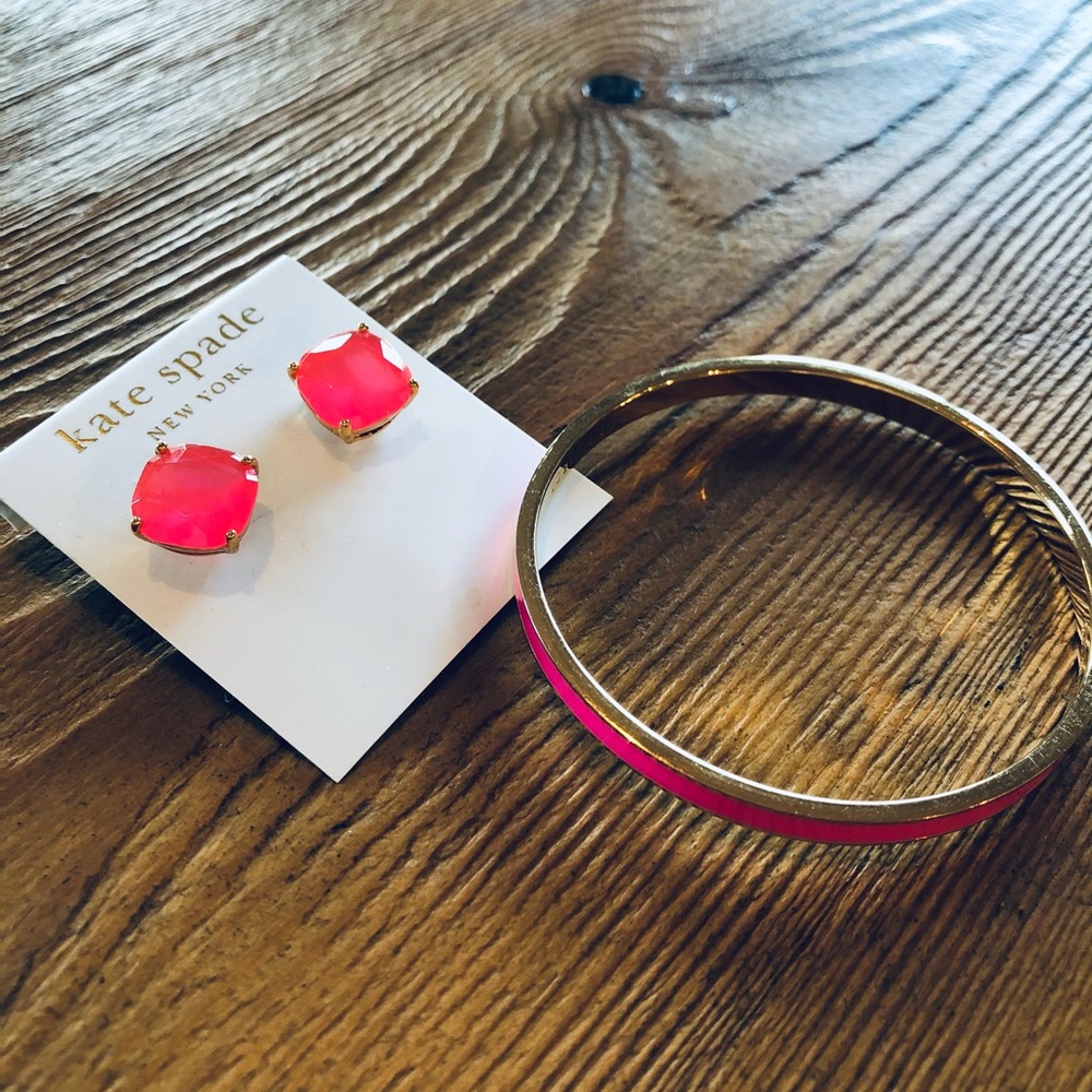 Kate Spade Pink Earrings and Bracelet